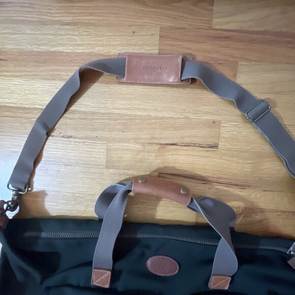 Vintage DAKOTA by TUMI Duffel Bag Weekender Canvas Genuine Leather Large Green - Picture 7 of 12